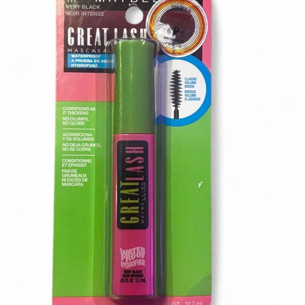 Maybelline Great Lash Waterproof Mascara Very Black NIP